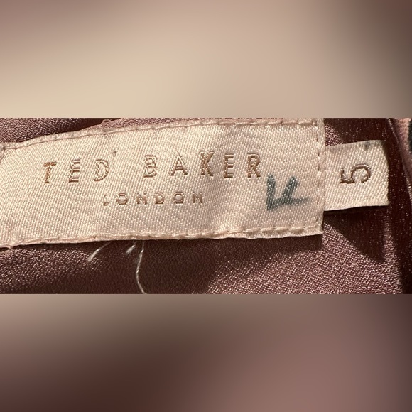 NWOT Ted Baker London Sleeveless Izzie Dusky Pink Polka Dot Back Bow Midi Dress - Picture 10 of 12